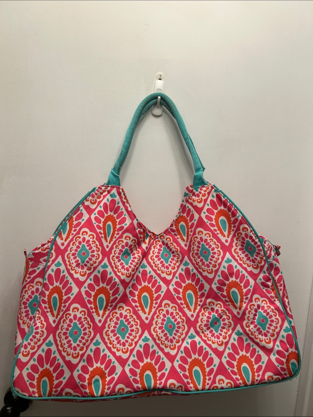 Pink and Teal Patterned Women’s Tote Bag NWOT